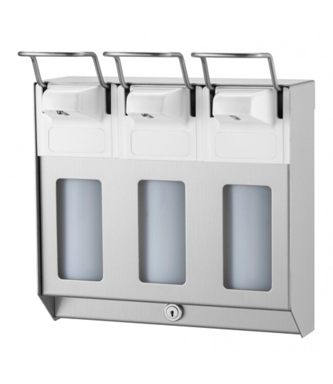 MediQo-line TRIO Zeep- & desinfectiemiddeldispenser 500 ml KB RVS