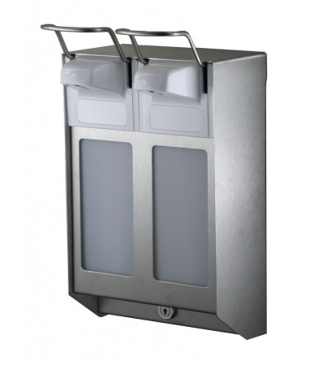 MediQo-line DUO Zeep- & desinfectiemiddeldispenser 500 ml KB RVS