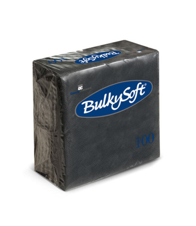 BulkySoft® Servetten zwart cellulose 2laags