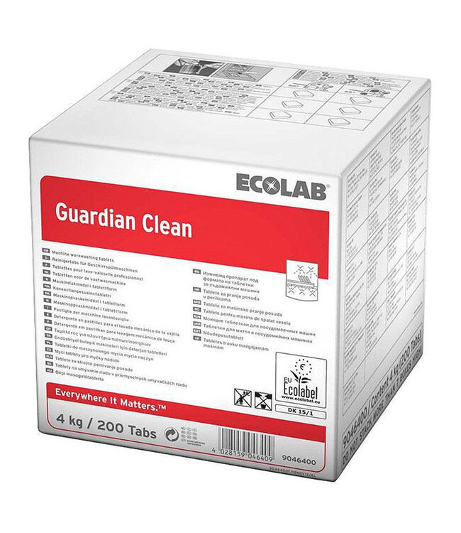 Ecolab Guardian Clean Vaatwastablet 4kg, doos 200st