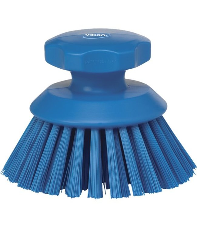 Vikan Ronde werkborstel polyester vezels, hard Ø110x110mm blauw