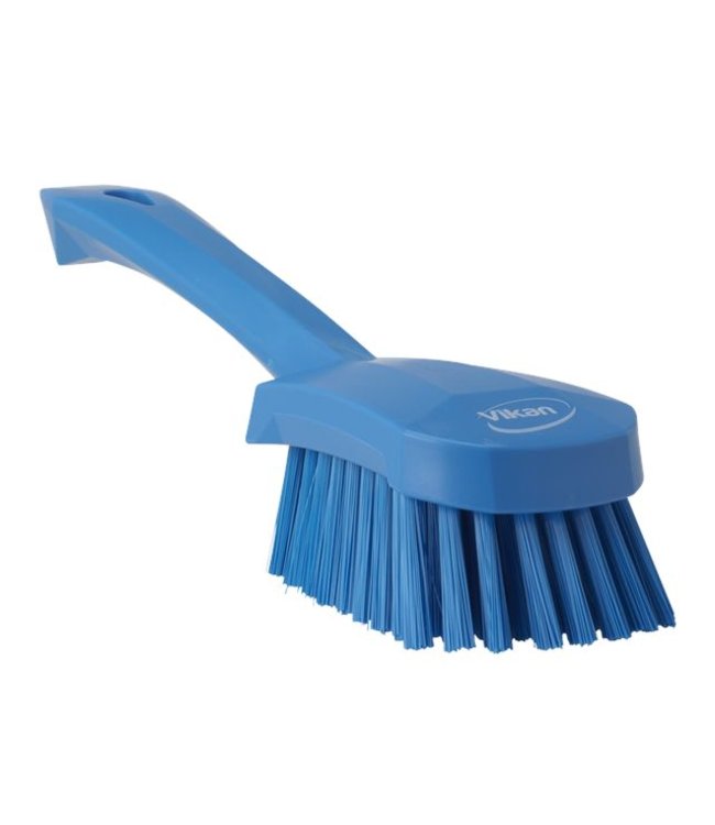 Vikan medium afwasborstel, korte steel, 270x70x85mm blauw