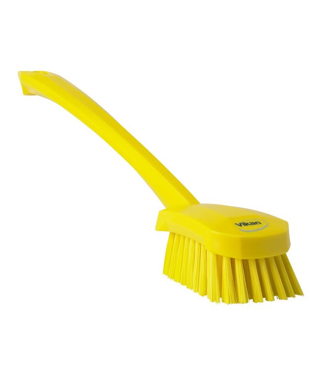 Vikan, Afwasborstel lange steel, hard, 415x70x80mm geel