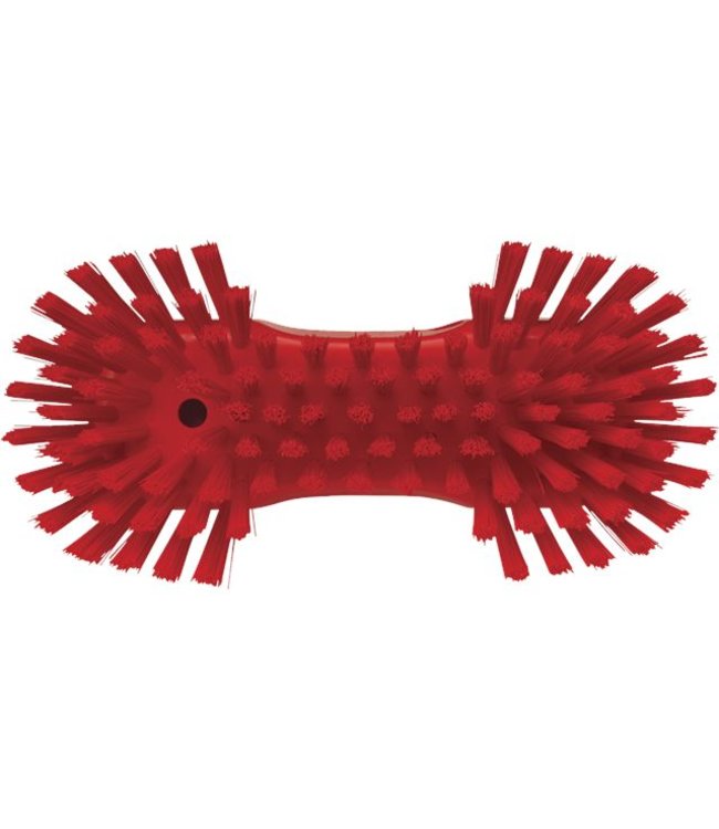 Vikan Grote ergonomische werkborstel polyester vezels, hard, met wijd uitstaande vezels 250x120x60mm rood