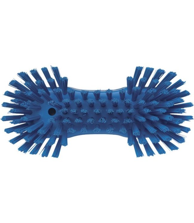 Vikan Grote ergonomische werkborstel polyester vezels, hard, met wijd uitstaande vezels 250x120x60mm blauw