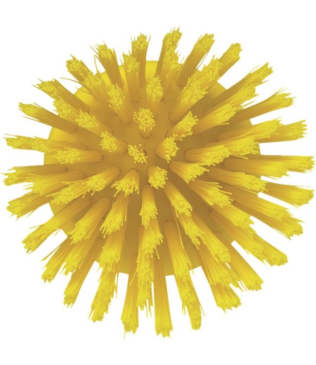 Vikan Ronde werkborstel polyester vezels, hard Ø110x110mm geel