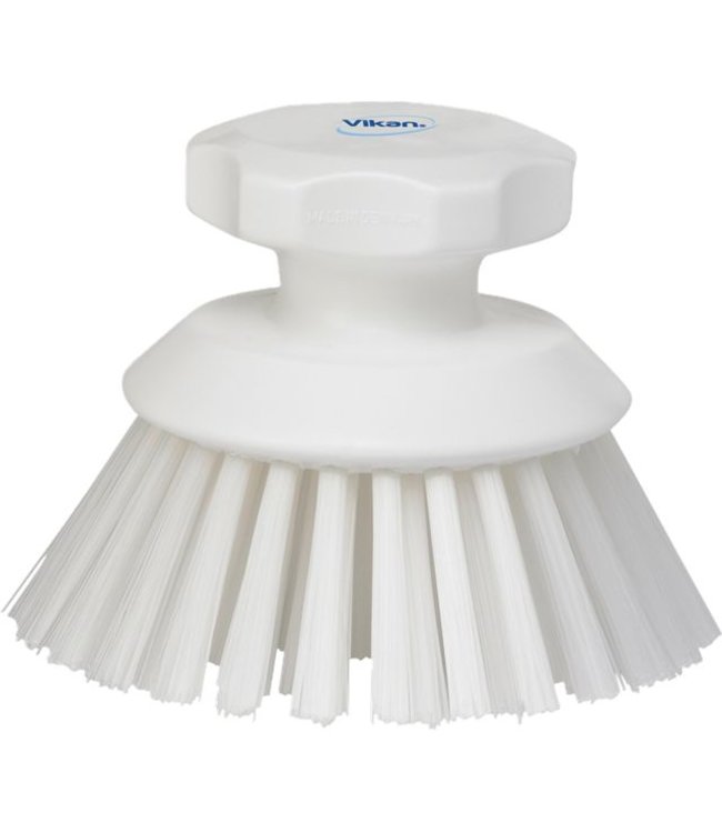 Vikan Ronde werkborstel polyester vezels, hard Ø110x110mm wit