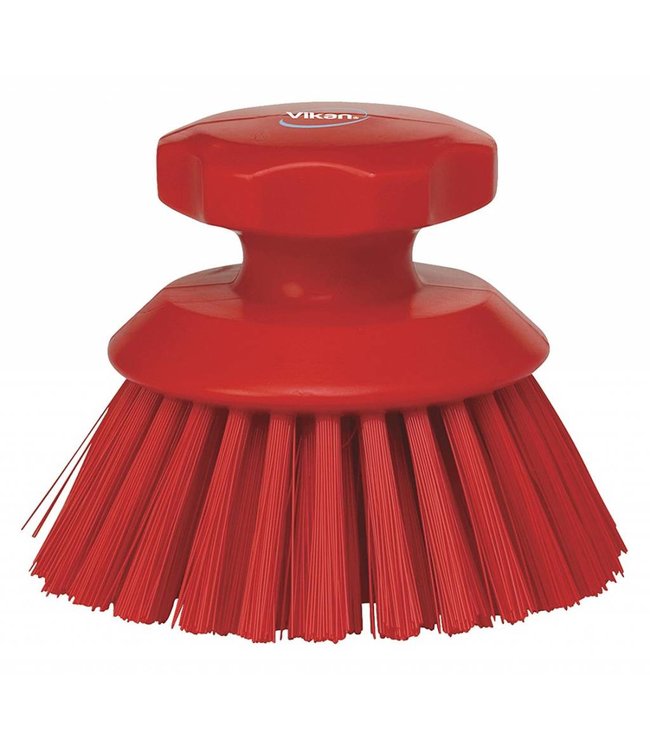 Vikan Ronde werkborstel polyester vezels, hard Ø110x110mm rood