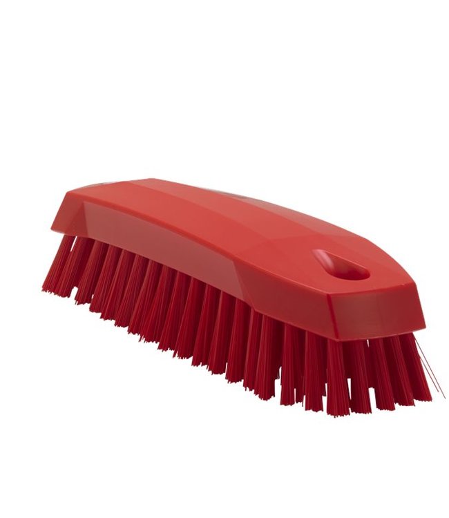 Vikan Kleine werkborstel polyester vezels, medium 165x50x45mm rood