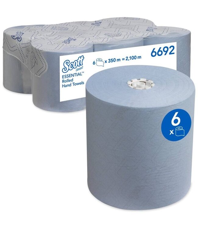 Scott® handdoekrol, Max, Airflex®, 1-laags, blauw, 350mtr/20cm, 6rol/doos
