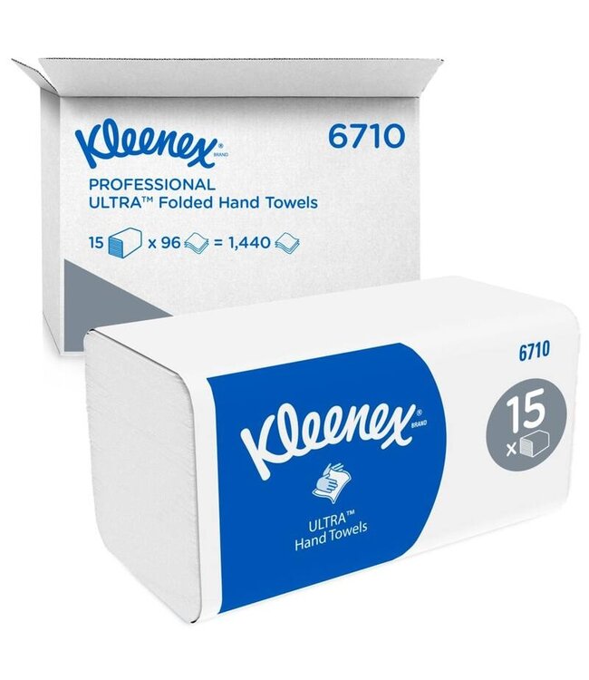 Kleenex® handdoek Ultra, I-vouw, 3-laags, wit, 31,5x21,5cm, 15x96st, 1.440st/doos