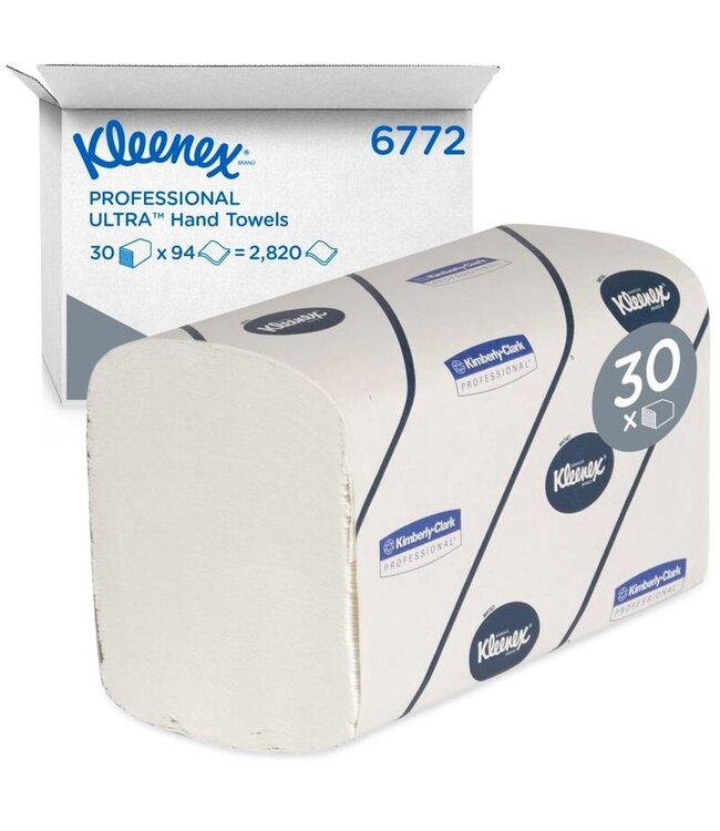 Kleenex® handdoek Ultra, Airflex®, I-vouw, 2-laags, wit, 41,5x21,5cm, 30x96st, 2.880st/doos