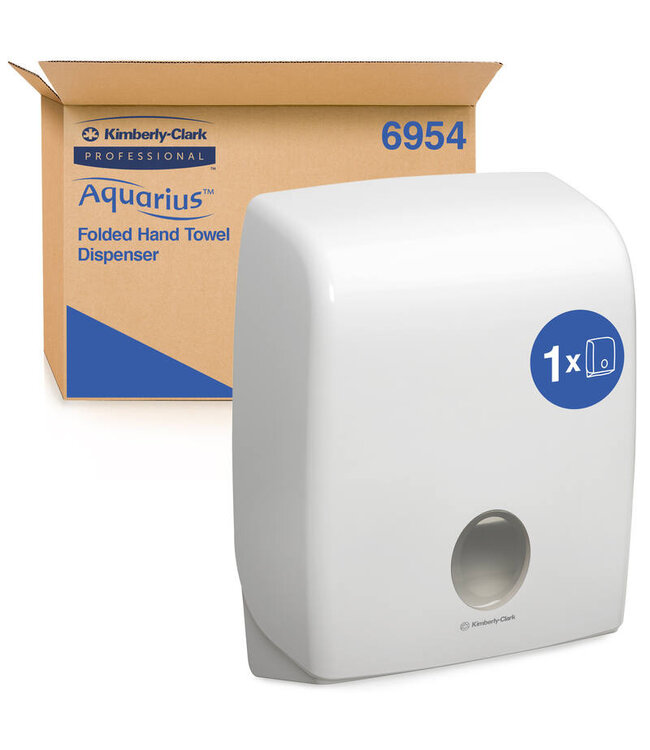 Aquarius® handdoek dispenser, C-vouw, wit, 407x317x150mm