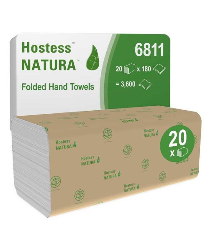 Hostess™ NATURA™ Handdoeken - Z-gevouwen / Wit /Klein