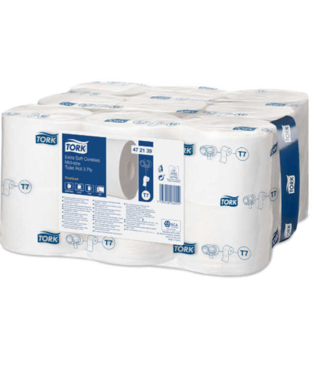 Tork Extra Zacht Hulsloos Mid-size Toiletpapier 3-laags Wit T7 Premium