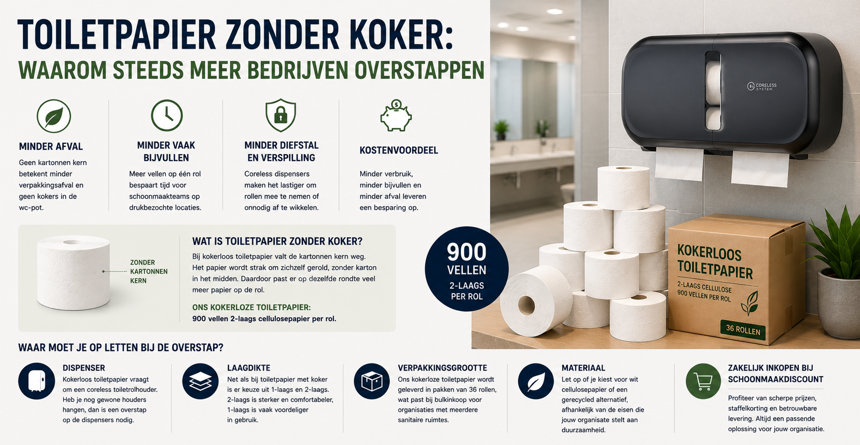 Toiletpapier zonder koker: voordelen voor bedrijven