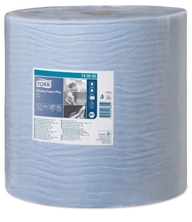 Tork Wiping Plus Rol Poetspapier 2-laags Blauw W1