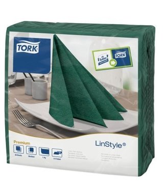 Tork Tork LinStyle® servet 39x39cm 1/4-vouw mountain pine green 12x50