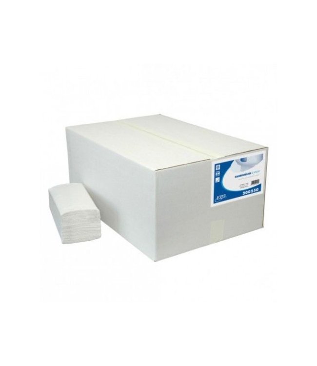 Euro Products Z-vouw, 1 laags Vouwhanddoekjes Recycled wit