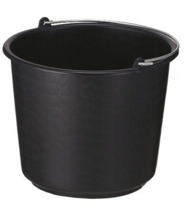 Bouw/glazenwassersemmer zwart