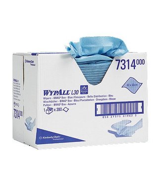 Kimberly Clark WYPALL* L30 Poetsdoeken - Draagdoos - Blauw