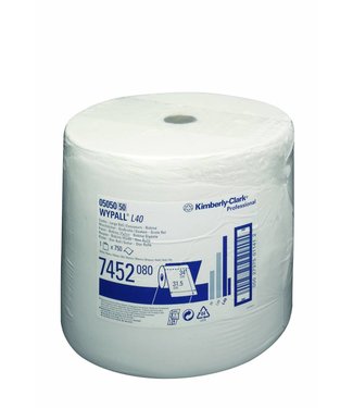 Kimberly Clark WYPALL* L40 Poetsdoeken - grote rol - Wit