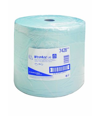 Kimberly Clark WYPALL* L40 Poetsdoeken - grote rol - Blauw