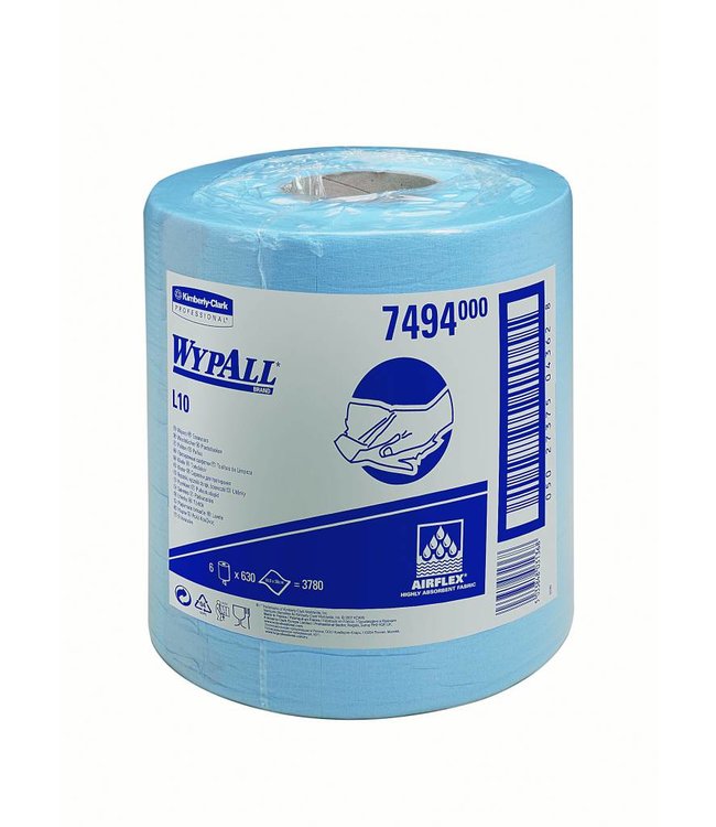 Kimberly Clark WYPALL* L10 Poetsdoeken - Centrefeed Rol - Blauw