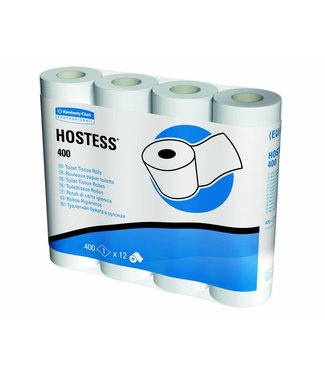 Kimberly Clark HOSTESS* 400 Toilettissue Rollen - Kleine rollen / 400 - Wit