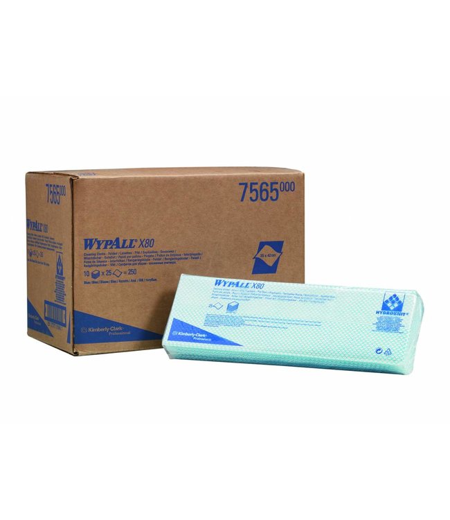 WYPALL* X80 Sopdoeken - Intergevouwen - Blauw