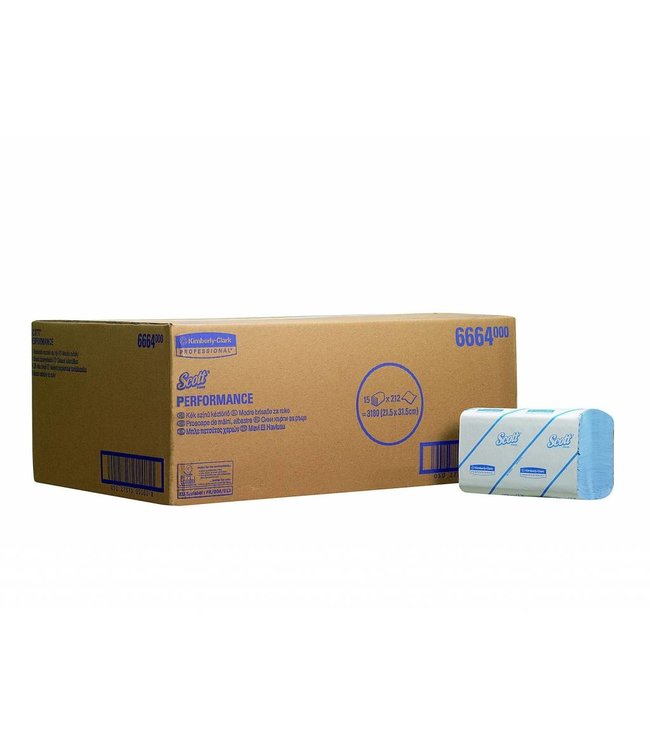 Kimberly Clark SCOTT® PERFORMANCE Handdoeken - Intergevouwen / Medium - Blauw