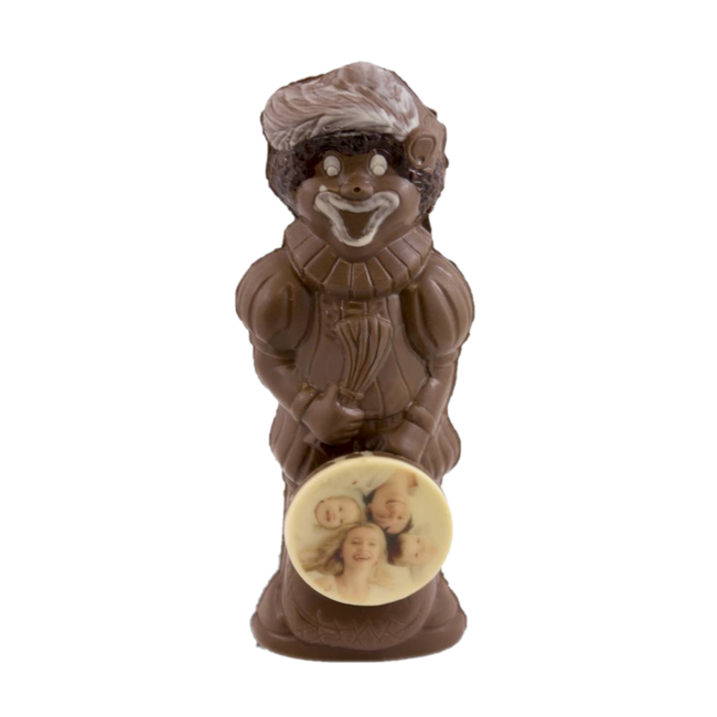 Chocolade Piet met foto, 25 cm groot