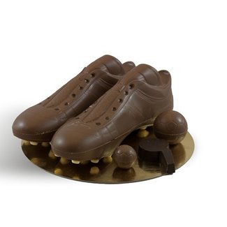 Chocolade voetbal schoenen set