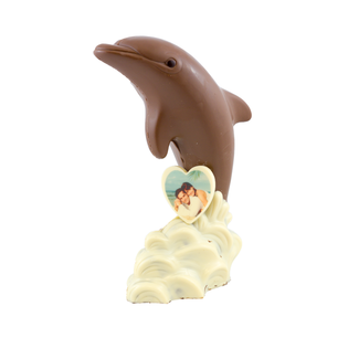 Chocolade Dolfijn 27 cm groot met foto of logo