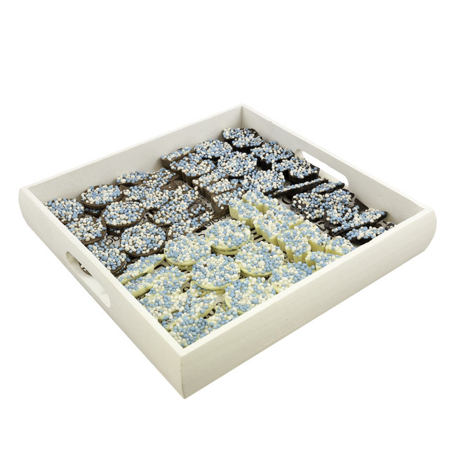 Chocolade Geboorte assortiment BLAUW 900 gram incl. dienblad