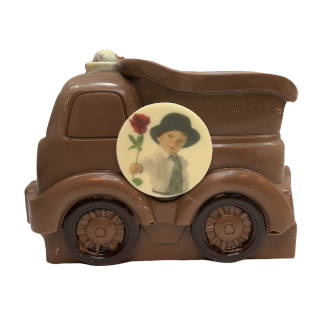 Chocolade kiepwagen met foto of logo