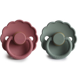 FRIGG Frigg Daisy Rubber Pacifier Dusty Rose / Lily Pad (2pack) mt 6-18m