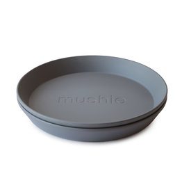 Mushie Mushie Round Dinnerware Plates, Set of 2 (Smoke)