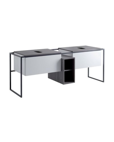 Bathroom furniture in metal frame with 2 drawers + open cupboard