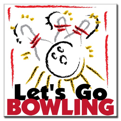 BowlingShopEurope Bedrukt Tegeltje "Bowling Art"
