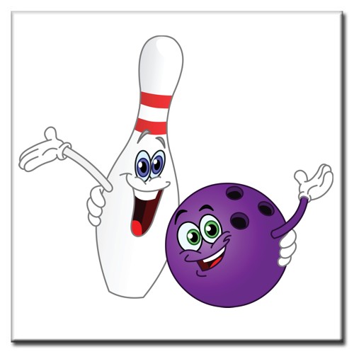 BowlingShopEurope Bedrukte tegeltjes "Happy"