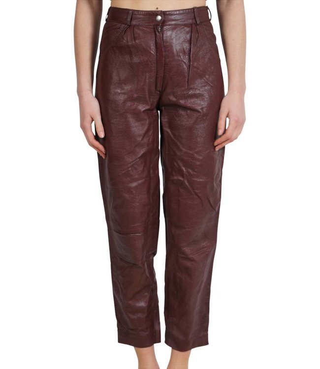 Pantalons Vintage: Pantalons en Cuir pour Femmes