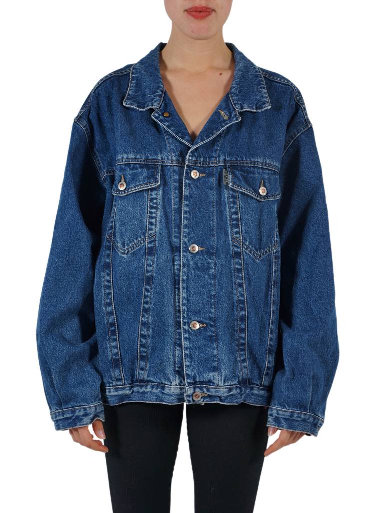 Veste En Jean Vintage Homme – Taille 56, Bleu, Style Moto (occasion)