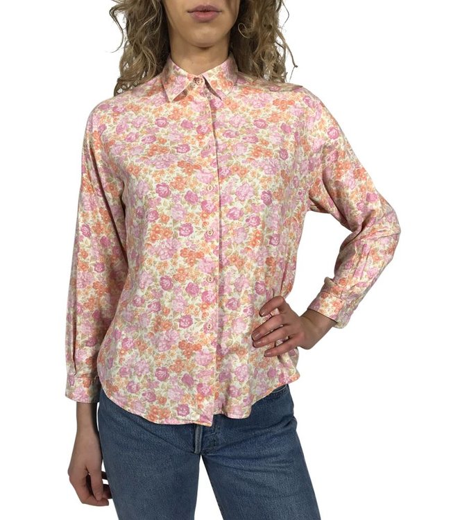 Vintage Tops: Flower Print Blouses