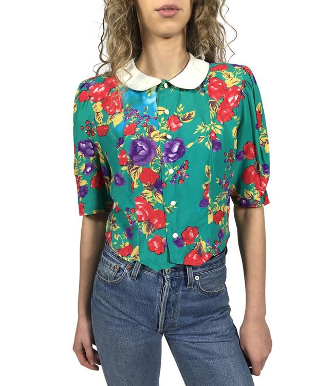 Vintage Flower Print Blouses Wholesale | ReRags