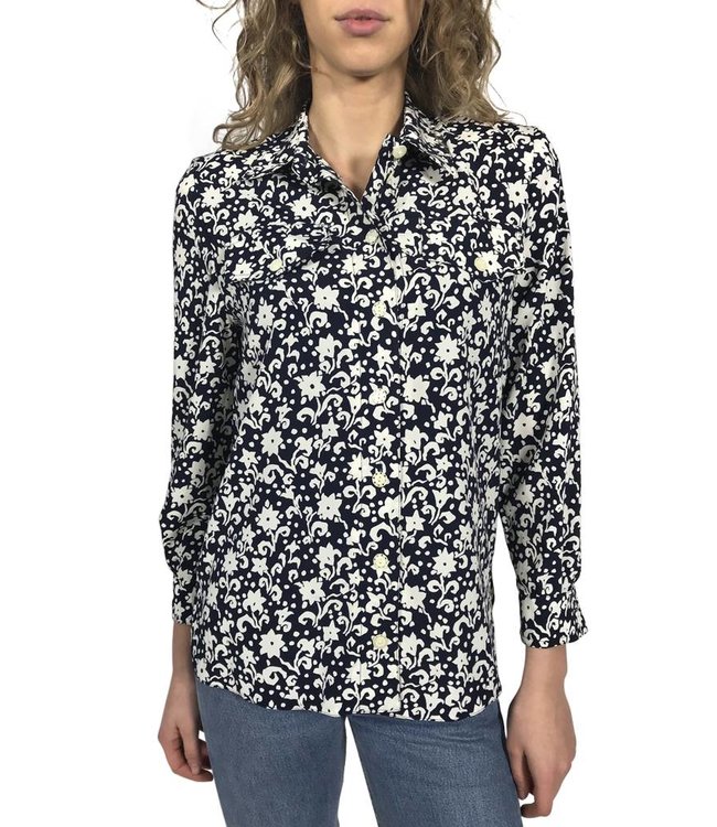 Vintage Tops: Flower Print Blouses