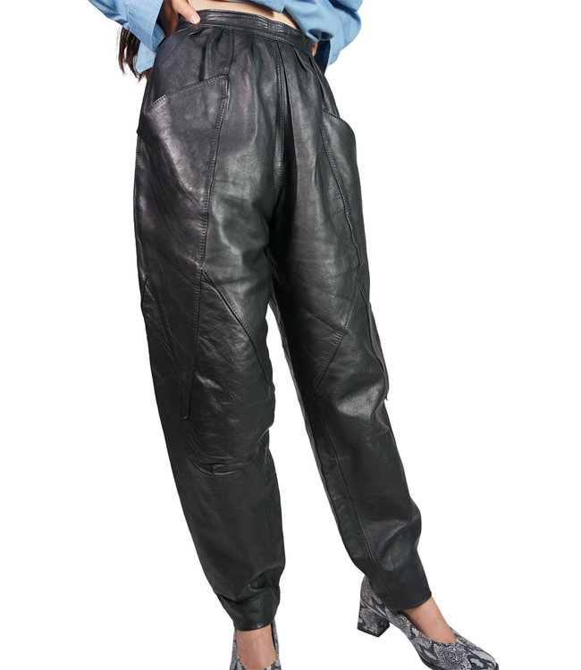 Pantalons Vintage: Pantalons en Cuir pour Femmes