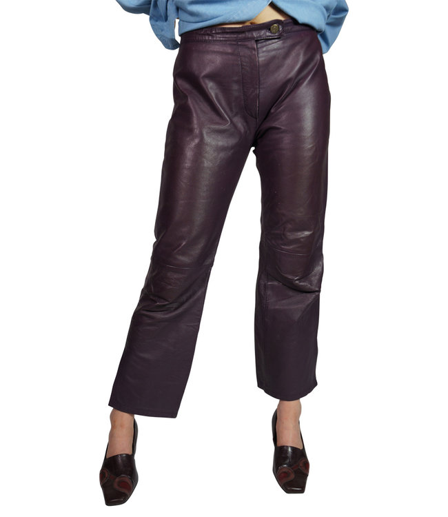 Pantalons Vintage: Pantalons en Cuir pour Femmes