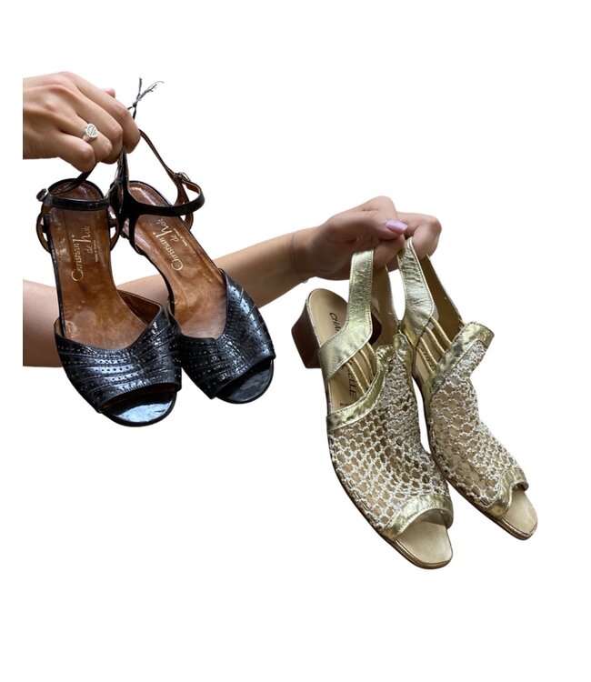 Chaussures Vintage: Chaussures à Bout Ouvert
