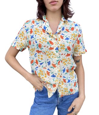 Vintage Tops: Flower Print Blouses